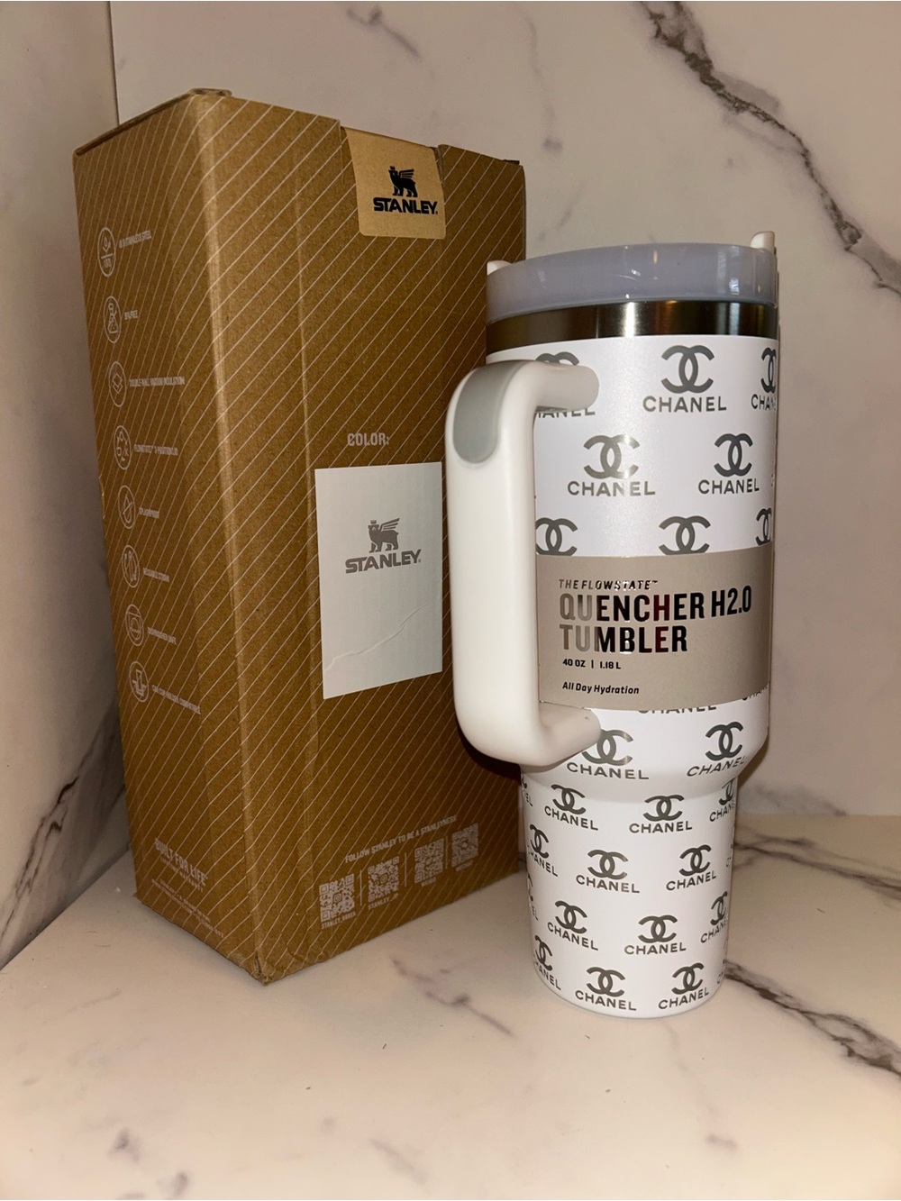 Custom print CC White Stanley stainless Steele cup - Picture 2 of 3
